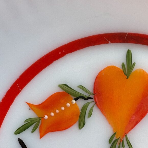 MacBeth Evans Monax Vtg Blue Bird Petalware 8 in Salad Plate Hand Painted Glass - Picture 5 of 8